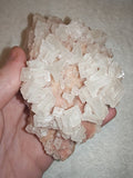 Pink Halite Crystal Cluster on Display Stand 203g Natural Cubic Salt Specimen