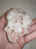 Pink Halite Crystal Cluster on Display Stand 203g Natural Cubic Salt Specimen