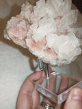Pink Halite Crystal Cluster on Display Stand 203g Natural Cubic Salt Specimen