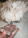 Pink Halite Crystal Cluster on Display Stand 203g Natural Cubic Salt Specimen