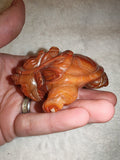 107g Carnelian Agate Dragon Turtle Carving Banded Red Agate Pixiu Figurine