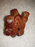 107g Carnelian Agate Dragon Turtle Carving Banded Red Agate Pixiu Figurine
