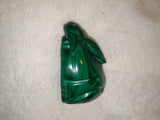 265g Malachite Rabbit Carving Hand Carved Green Banded Malachite Hare Figurine