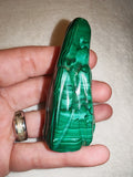 99g Natural Malachite Penguin Carving Hand Carved Green Banded Figurine