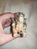 271g Crazy Lace Agate Dragon Carving Hand Carved Gemstone Figurine Crystal