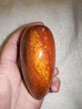 322g Red Yellow Jasper Heart Carving Natural Fiery Ochre Polished Crystal