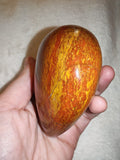 322g Red Yellow Jasper Heart Carving Natural Fiery Ochre Polished Crystal