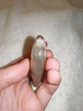 64g Natural Flower Agate Heart Carving Cherry Blossom Chalcedony Crystal