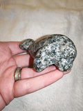 Natural Grey Granite Manatee Carving Hand Carved Gemstone Sea Cow Figurine