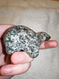 Natural Grey Granite Manatee Carving Hand Carved Gemstone Sea Cow Figurine