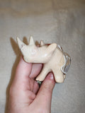 137g Natural Cream Soapstone Rhinoceros Carving Hand Carved Rhino Figurine