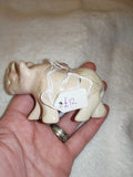137g Natural Cream Soapstone Rhinoceros Carving Hand Carved Rhino Figurine