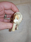 Natural Light Green Soapstone Lion Carving Hand Carved Gemstone Animal Statue