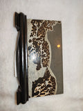 Dendritic Graphic Landscape Stone Display Plaque Carved Wooden Stand 145g