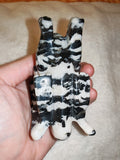 Zebra Marble Dragon Gargoyle Carving Crystal Figurine Statue 248g