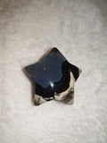 Orca Agate Star Carving Black White Chalcedony Crystal Pocket Stone 36g