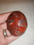 Natural Carnelian Agate Palm Stone Polished Pocket Pebble Red Chalcedony 94g