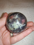 Pink Tourmaline Lepidolite Quartz Sphere Crystal Ball Polished Orb 149g