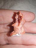 Orange Soapstone Praying Angel Carving Mini Guardian Figurine Pocket Charm