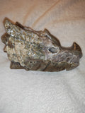 Agate Crystal Dragon Head Carving Druzy Geode Skull Sculpture Figurine 912g
