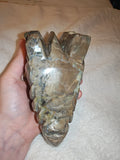 Agate Crystal Dragon Head Carving Druzy Geode Skull Sculpture Figurine 912g