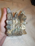 Agate Crystal Dragon Head Carving Druzy Geode Skull Sculpture Figurine 912g