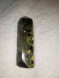 Green Fuchsite Mica in Quartz Crystal Tower Point Obelisk Generator 98g