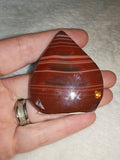 Sardonyx Crystal Flame Teardrop Carving Red Banded Agate Freeform 44g