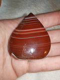 Sardonyx Crystal Flame Teardrop Carving Red Banded Agate Freeform 44g