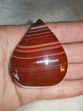 Sardonyx Crystal Flame Teardrop Carving Red Banded Agate Freeform 44g
