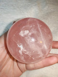 Rose Quartz Crystal Sphere Rainbow Flash Polished Orb Ball Gemstone 457g