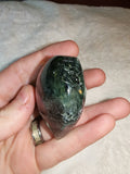 Tourmalinated Quartz Crystal Heart Carving Black Tourmaline Inclusions Stone 91g