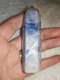 Dumortierite Quartz Crystal Point Tower Blue Mineral Generator Stone 72g