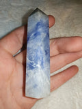 Dumortierite Quartz Crystal Point Tower Blue Mineral Generator Stone 72g