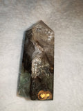 Garden Quartz Tower Lodolite Inclusion Crystal Point Rainbow Phantom Stone 233g