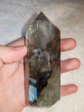 Garden Quartz Tower Lodolite Inclusion Crystal Point Rainbow Phantom Stone 233g