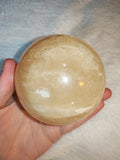 Honey Calcite Sphere Large Golden Crystal Ball Polished Mineral Display 872g  #62