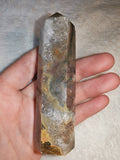 Moss Agate Tower Druzy Quartz Crystal Point Banded Agate Generator 121g # 109