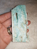 Blue Hemimorphite Slice Natural Turquoise Seafoam Crystal Slab Display 83g