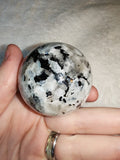 Rainbow Moonstone Sphere Blue Flash Crystal Ball Polished Mineral Display 160g