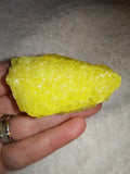 Natural Native Sulphur Crystal Chunk Raw Bright Yellow Mineral Specimen 39g