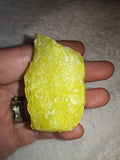Natural Native Sulphur Crystal Chunk Raw Bright Yellow Mineral Specimen 39g