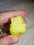 Natural Native Sulphur Crystal Chunk Raw Bright Yellow Mineral Specimen 39g