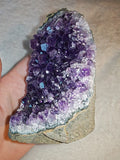 Uruguayan Amethyst Geode Slice Standing Crystal Cluster Specimen 287g