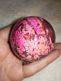 Pink Arfvedsonite Crystal Sphere Polished Magenta Quartz Gemstone Orb 215g