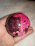Pink Arfvedsonite Crystal Sphere Polished Magenta Quartz Gemstone Orb 215g