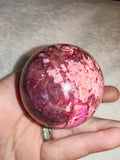 Pink Arfvedsonite Crystal Sphere Polished Magenta Quartz Gemstone Orb 215g