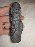 Carved Black Stone Dragon Tower Point Figurine Crystal Carving 78g
