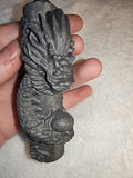 Carved Black Stone Dragon Tower Point Figurine Crystal Carving 78g