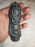 Carved Black Stone Dragon Tower Point Figurine Crystal Carving 78g